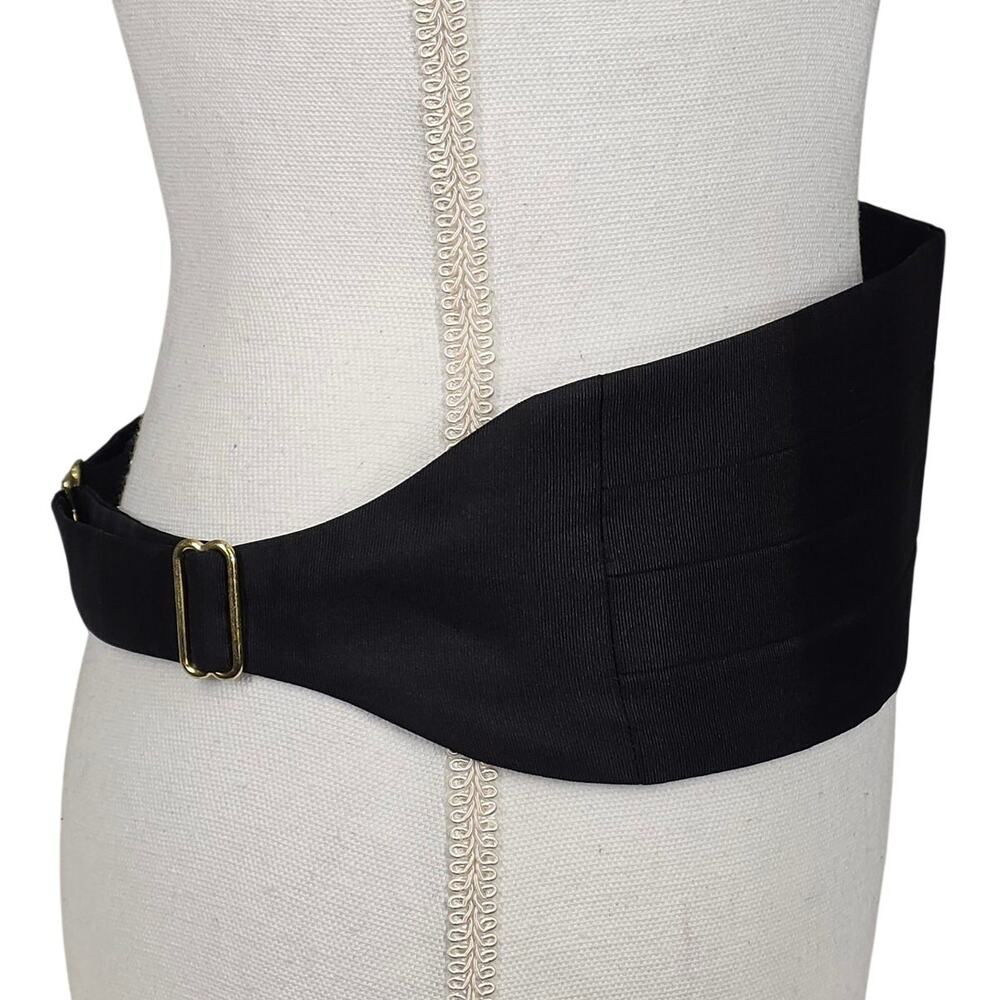 CHRISTIAN DIOR VINTAGE 1960s–70s ALL‑SILK TUXEDO  BLACK CUMMERBUND – MEN’S M–XL